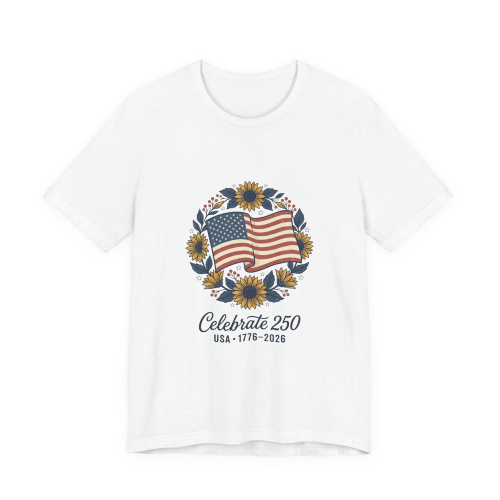 Celebrate 250 Patriotic Flag Tee | 1776-2026 4th of July Anniversary