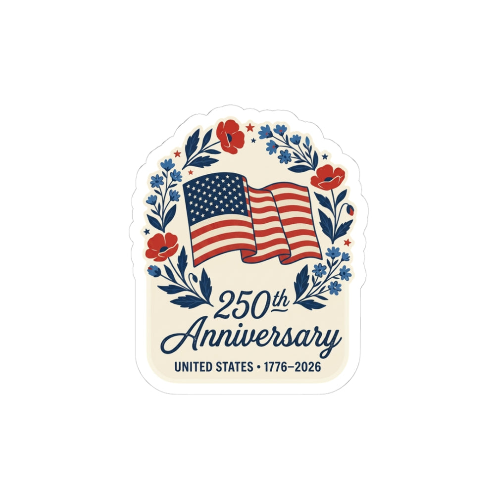 250th Anniversary Flag Sticker | 4th of July Patriotic Decal