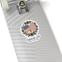 Celebrate 250 Flag Sticker | 1776-2026 4th of July Patriotic Kiss-Cut 9