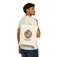 Celebrate 250 Flag Wreath Tote | 1776-2026 Patriotic Canvas 4