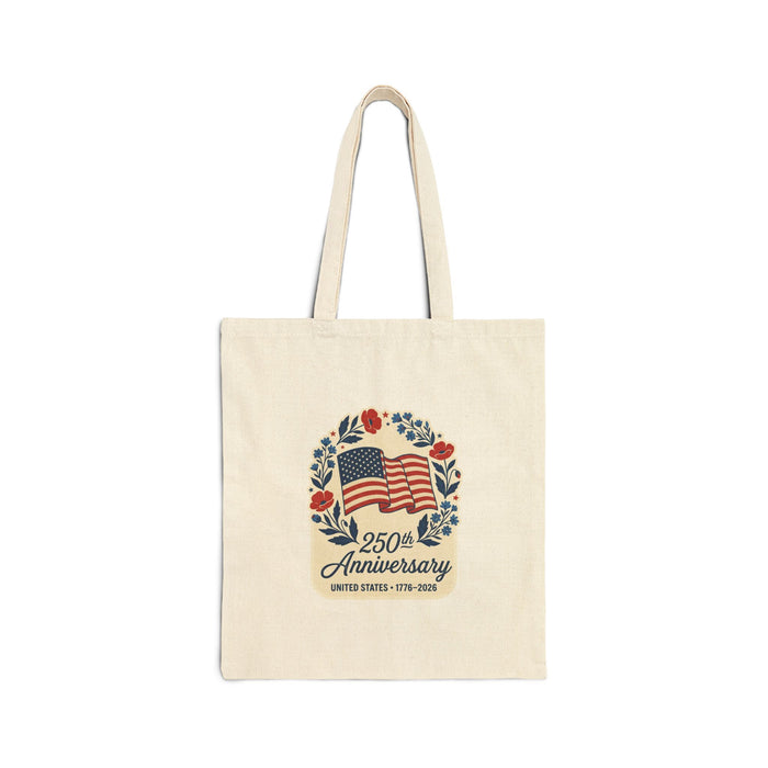 250th Anniversary Patriotic Tote | 4th of July Vintage Flag Wreath